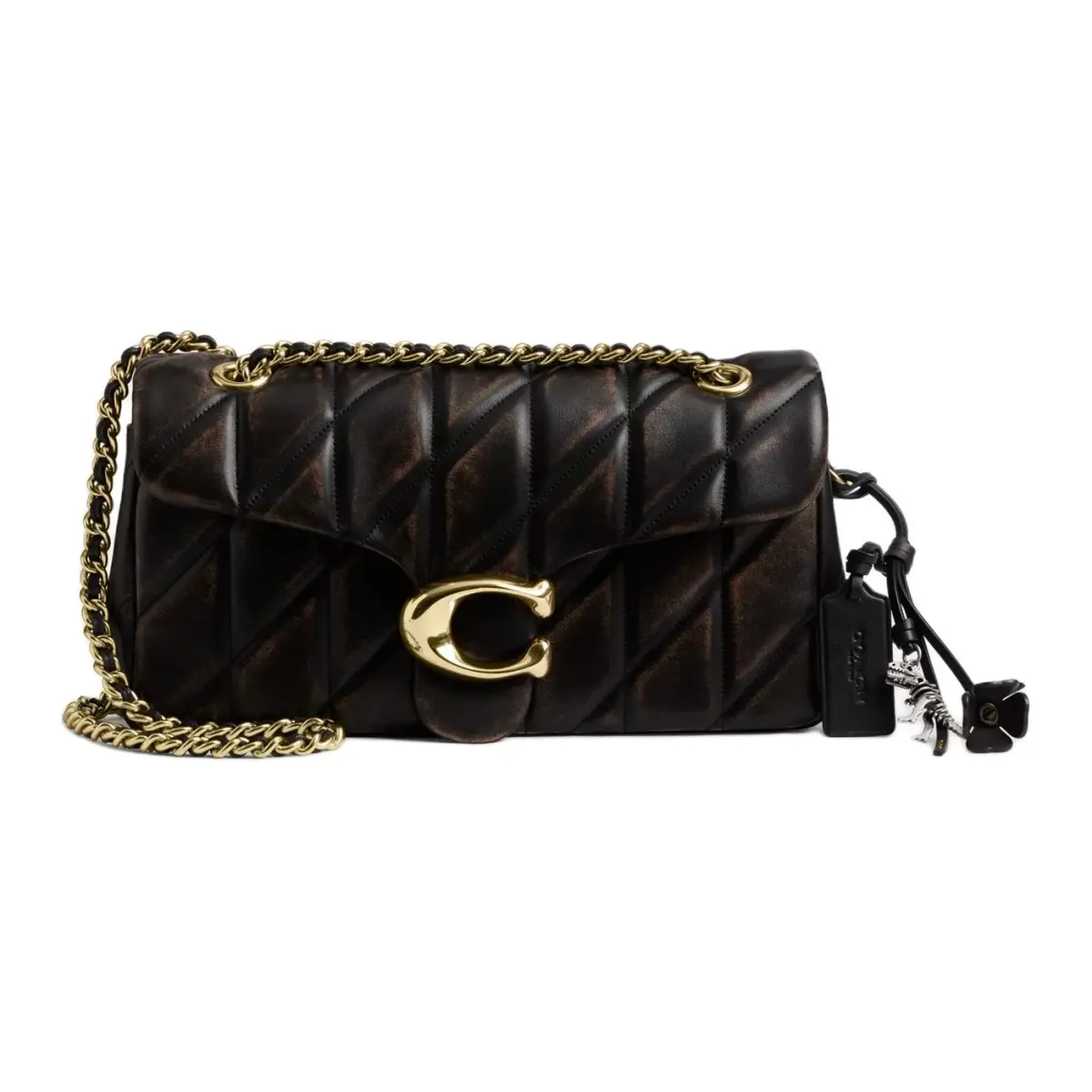 COACH Tabby Sheepskin Crossbody Bag, Shoulder Bag Medium Women's Black Brown