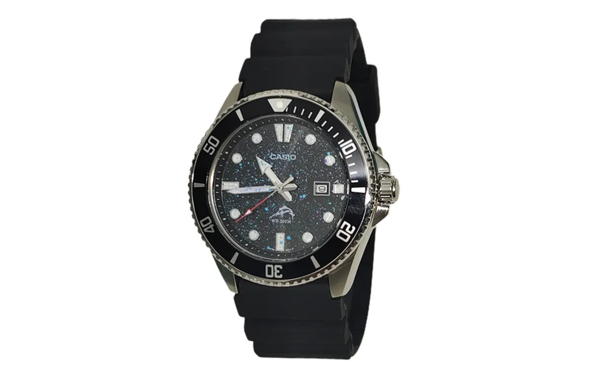 CASIO Custom Collection Quartz Movement Resin Strap Watch Unisex Black Dial