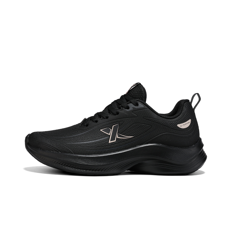 XTEP Synthetic Leather Cushioning, Wear Resistant Low top Casual Running Shoes Women’s Black