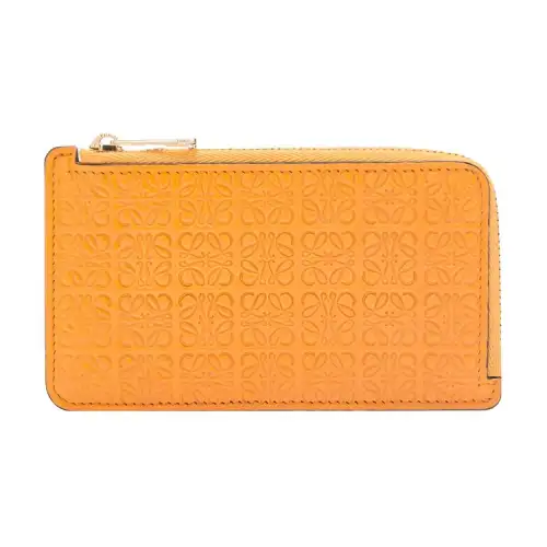 LOEWE Cow Leather Card Holder Women's Orange