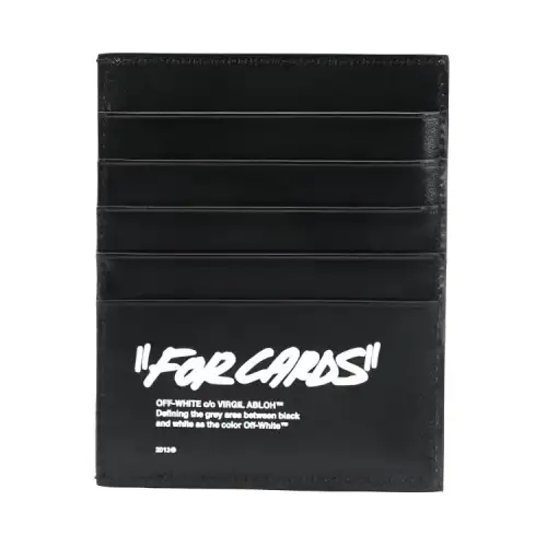 OFF WHITE 'FOR CARDS' Quote Print Cardholder Black