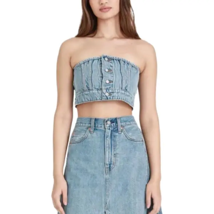 Levi's Strapless Tops Women's Blue Moderate Other