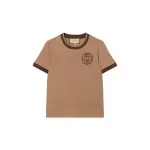 GUCCI T Shirts Women's Brown Crew Neck Moderate Straight Fit