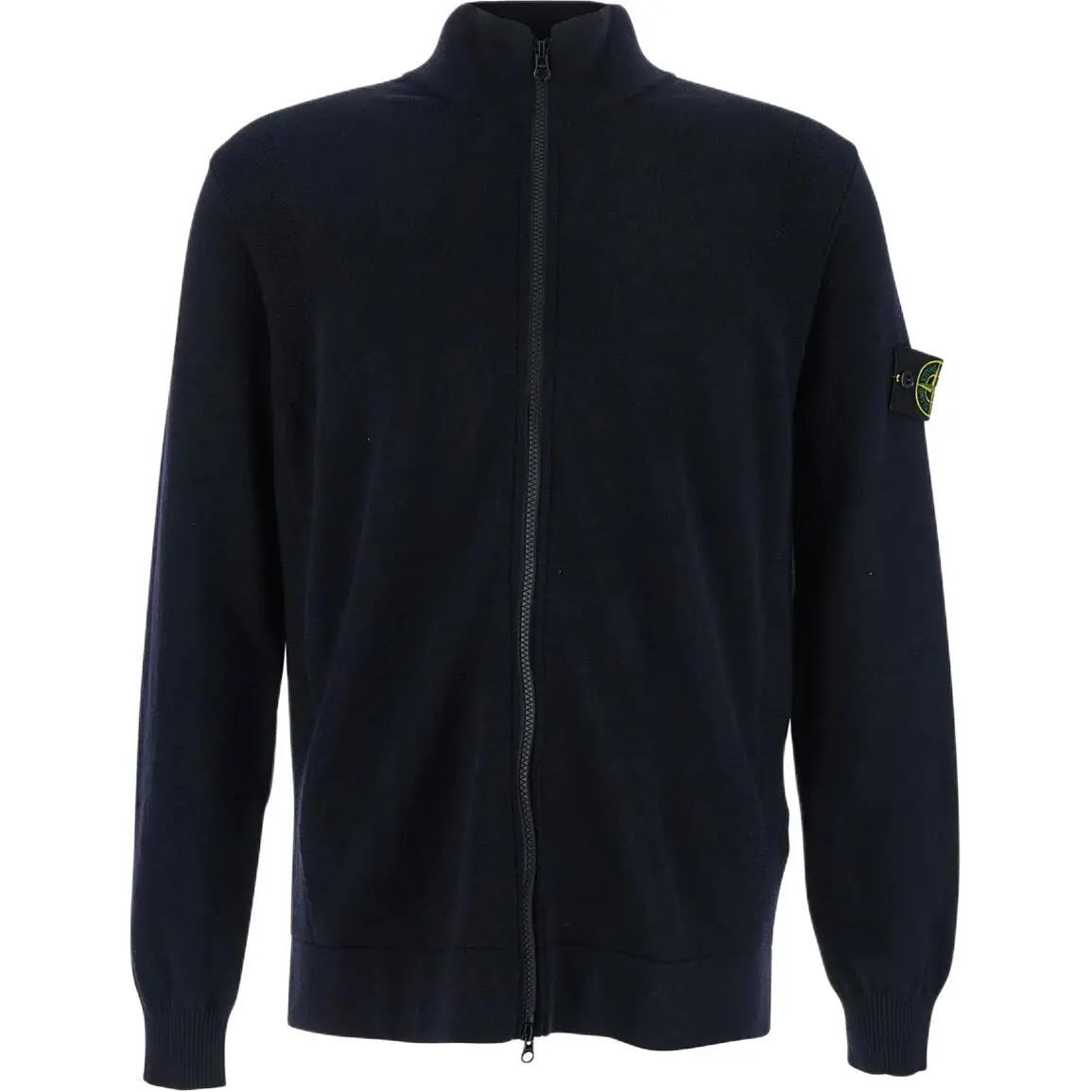 STONE ISLAND Logo Patch Zip Up Cardigan