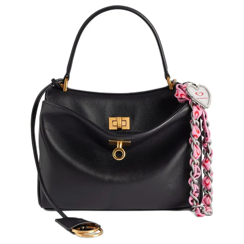 Balenciaga Rodeo Cow Leather Handbag Mini Women's Black