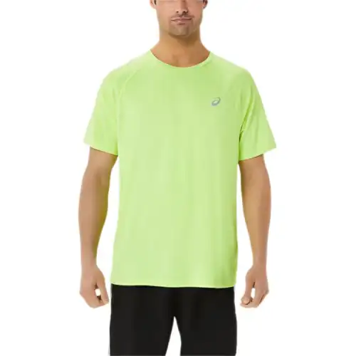 ASICS READY SET LYTE T Shirts Men's Green Crew Neck Moderate