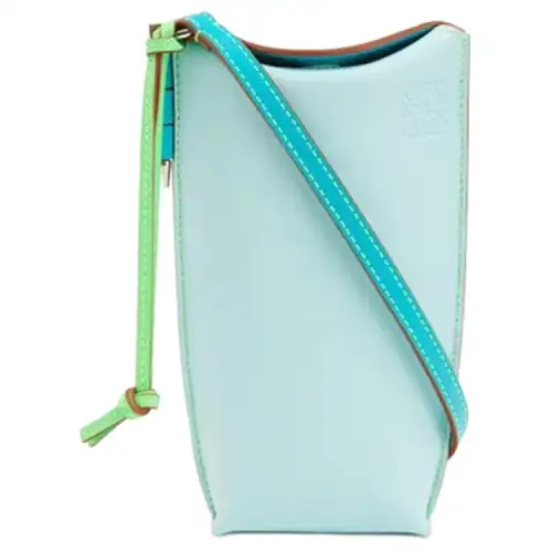 LOEWE Pocket Calfskin Crossbody Bags Women's Teal