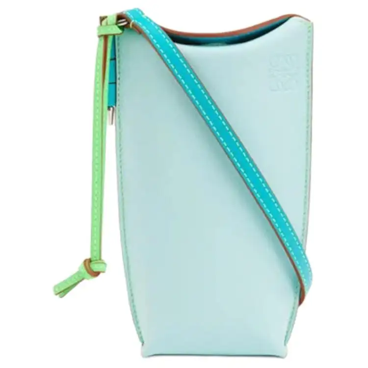 LOEWE Pocket Calfskin Crossbody Bags Women's Teal