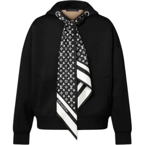 LOUIS VUITTON Monogram Scarf Zip Up Hoodie