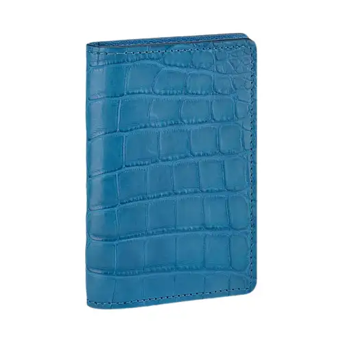 LOUIS VUITTON Crocodile Leather Wallet Unisex Iceberg Blue