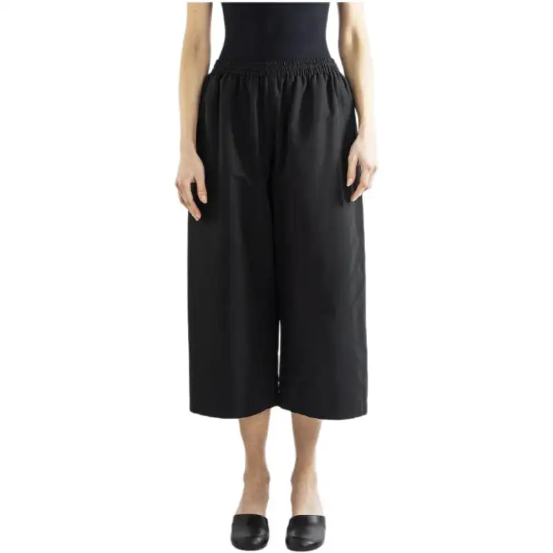 Balenciaga Casual Pants Women's Black Moderate Wide Leg Pants