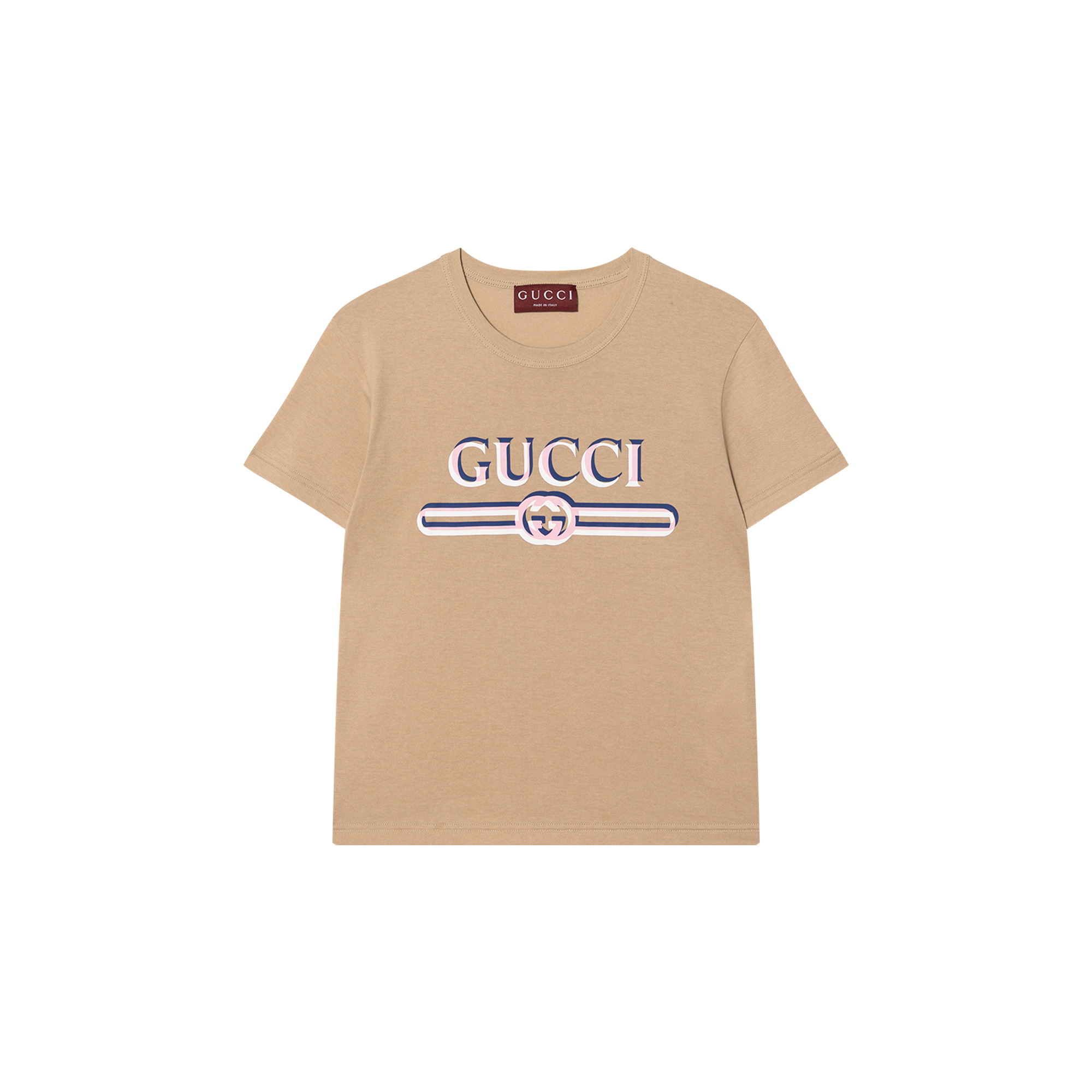 Женская футболка Gucci SS25 (коричневая)