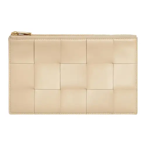 Bottega Veneta Sheepskin With Cow Leather Clutch Women's Oat