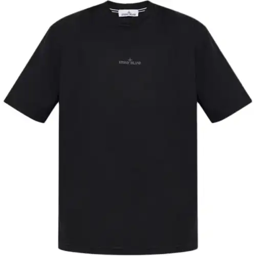 STONE ISLAND Logo Printed Crewneck T Shirt