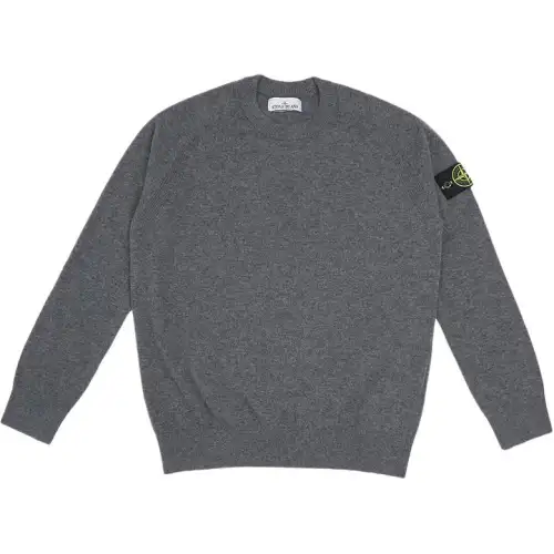 STONE ISLAND Sweaters Men's Charcoal Gray Crew Neck Moderate