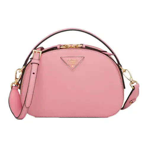 PRADA Leather One Shoulder Handbag Women's Pink