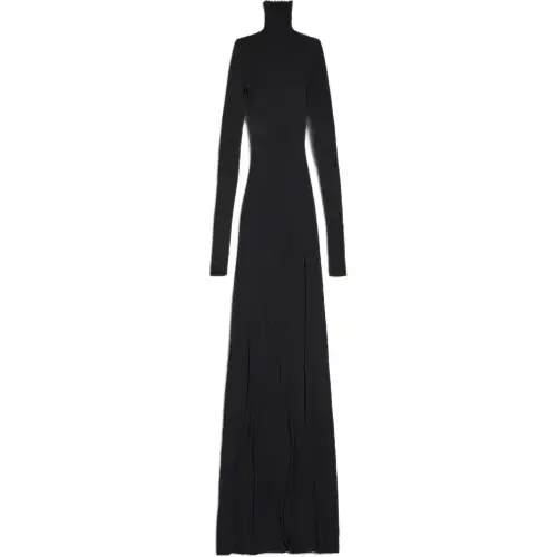 Balenciaga Seamless Flat Dress In Black Long Sleeved Dress Women's Black