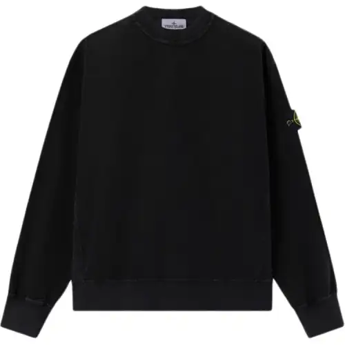 STONE ISLAND Washed Effect Logo Patch Sweatshirt