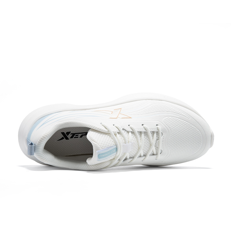 XTEP Cushioning, Wear Resistant Low top Casual Running Shoes Women’s Sail White Dusty Blue