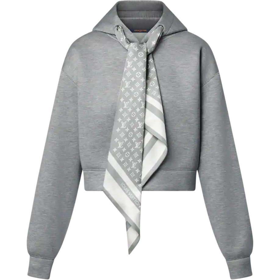Женское худи Louis Vuitton Scarf Detail Hoodie (черное)