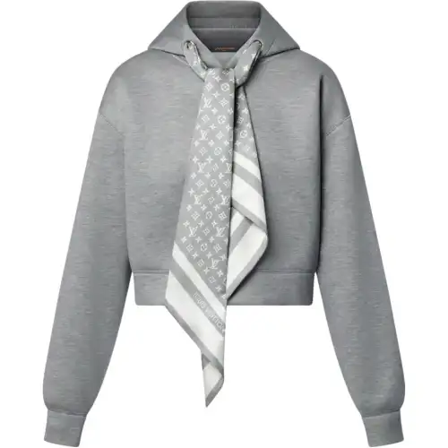 LOUIS VUITTON Cropped Monogram Scarf Hoodie