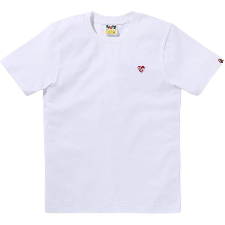 Женская футболка A BATHING APE (белая с сердцем) — фото 3
