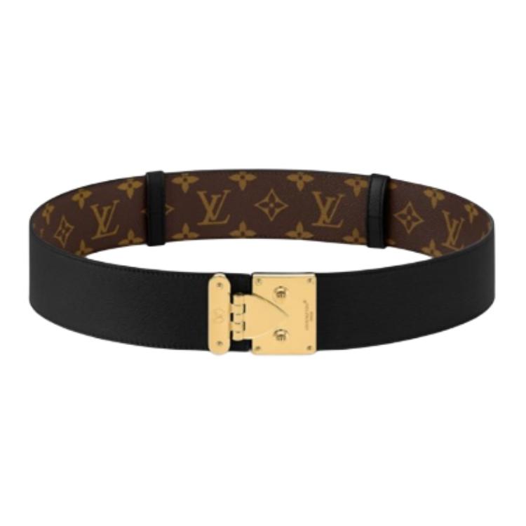 Женский ремень Louis Vuitton S-LOCK (черный)