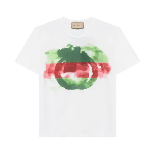 GUCCI T Shirts Unisex White Crew Neck Moderate Straight Fit