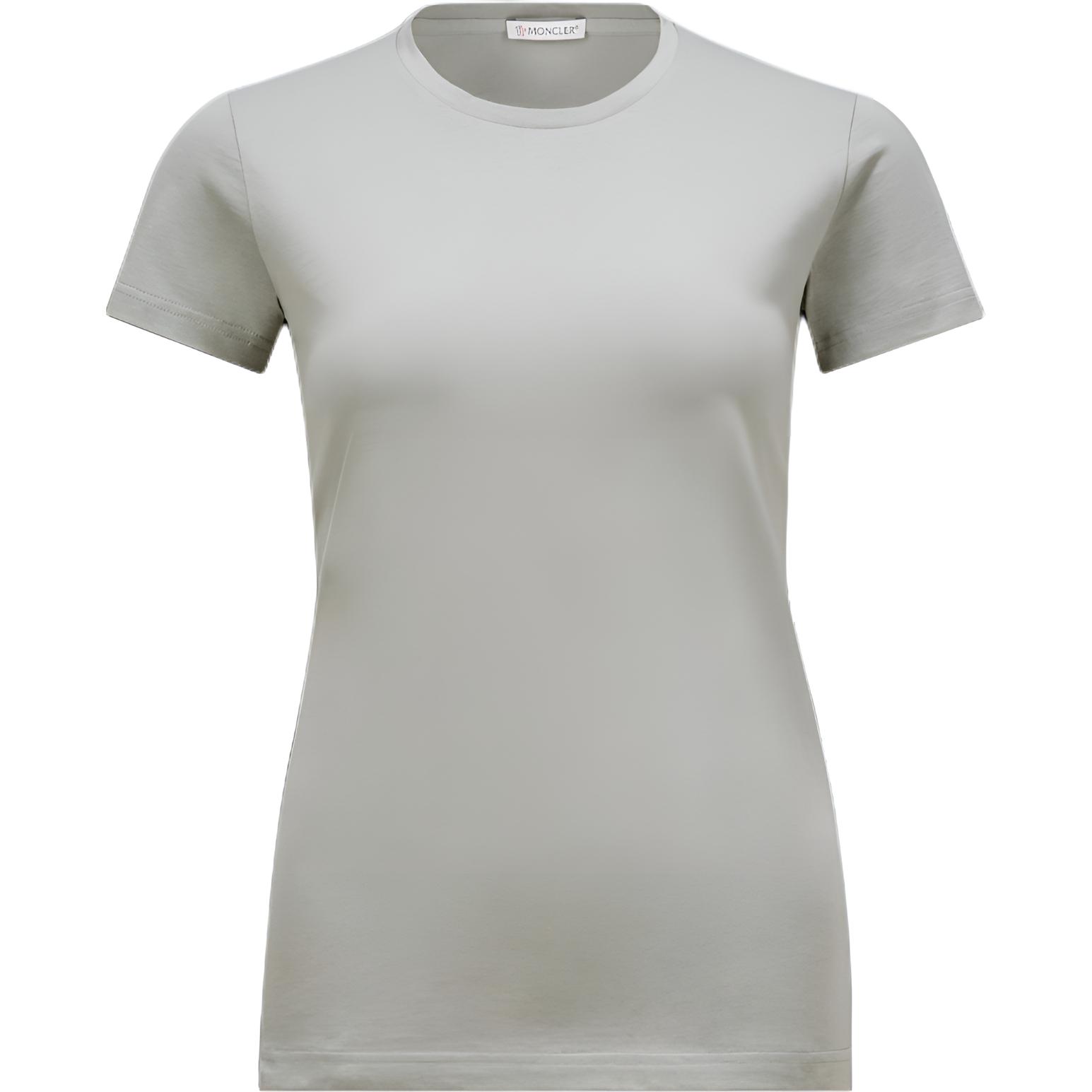Женская футболка Moncler Moncler T (светло-серая)
