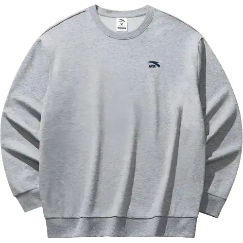 ANTA Sweatshirts Unisex Gray Heather Gray Crew Neck Moderate