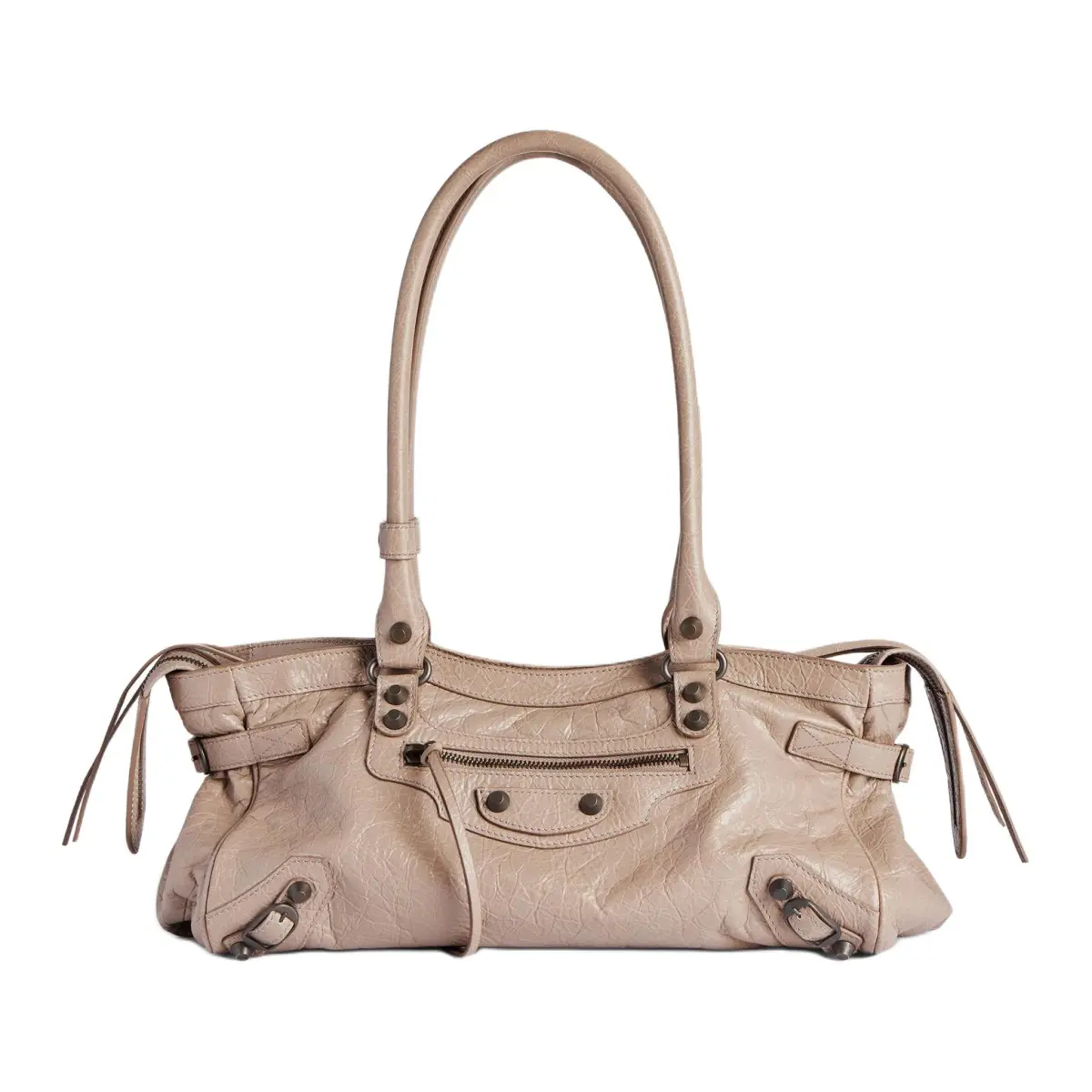 Balenciaga Le City Sheepskin Handbag, Shoulder Bag Women's Sesame
