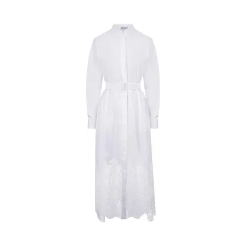 Loro Piana SS22 Long Sleeved Dress Women's White