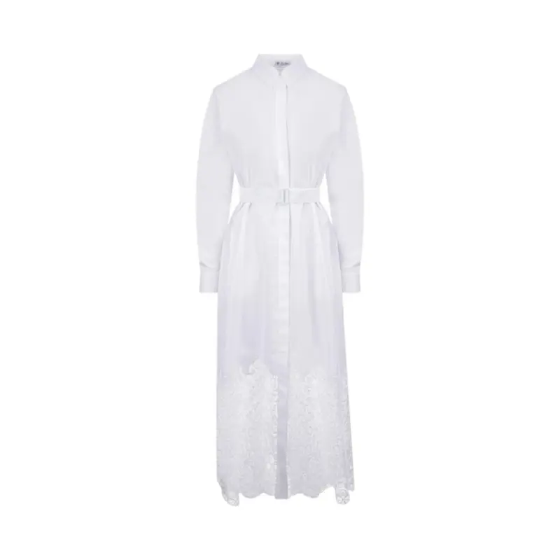 Loro Piana SS22 Long Sleeved Dress Women's White