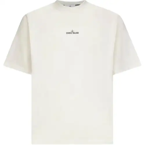 STONE ISLAND Logo print Crew Neck T shirt