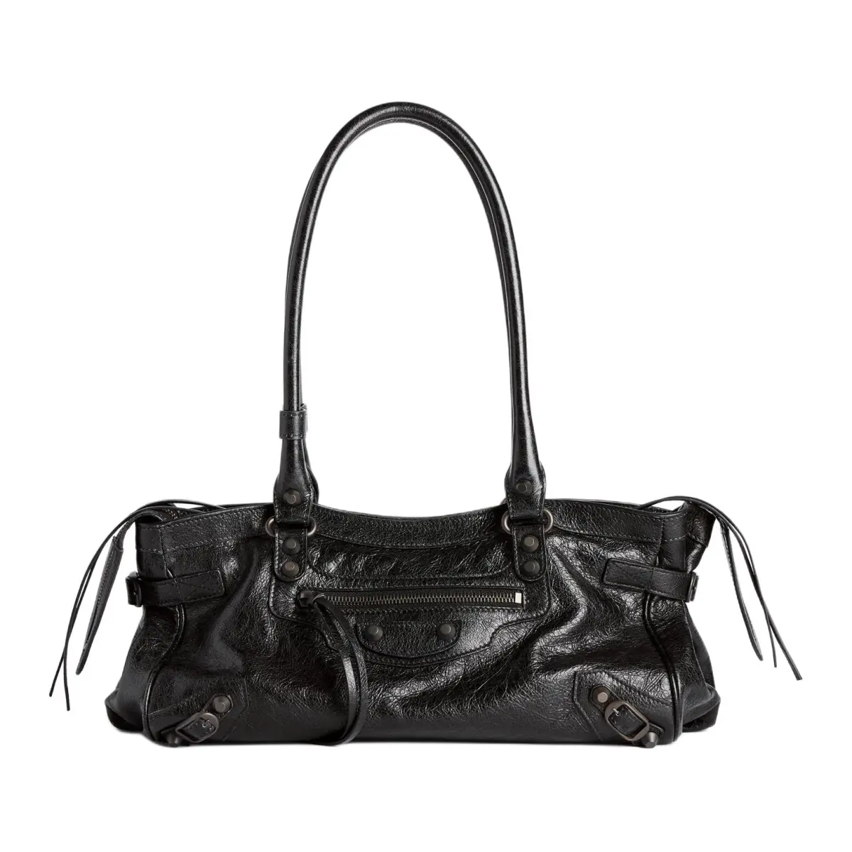 Balenciaga Le City Sheepskin Handbag, Shoulder Bag Women's Black