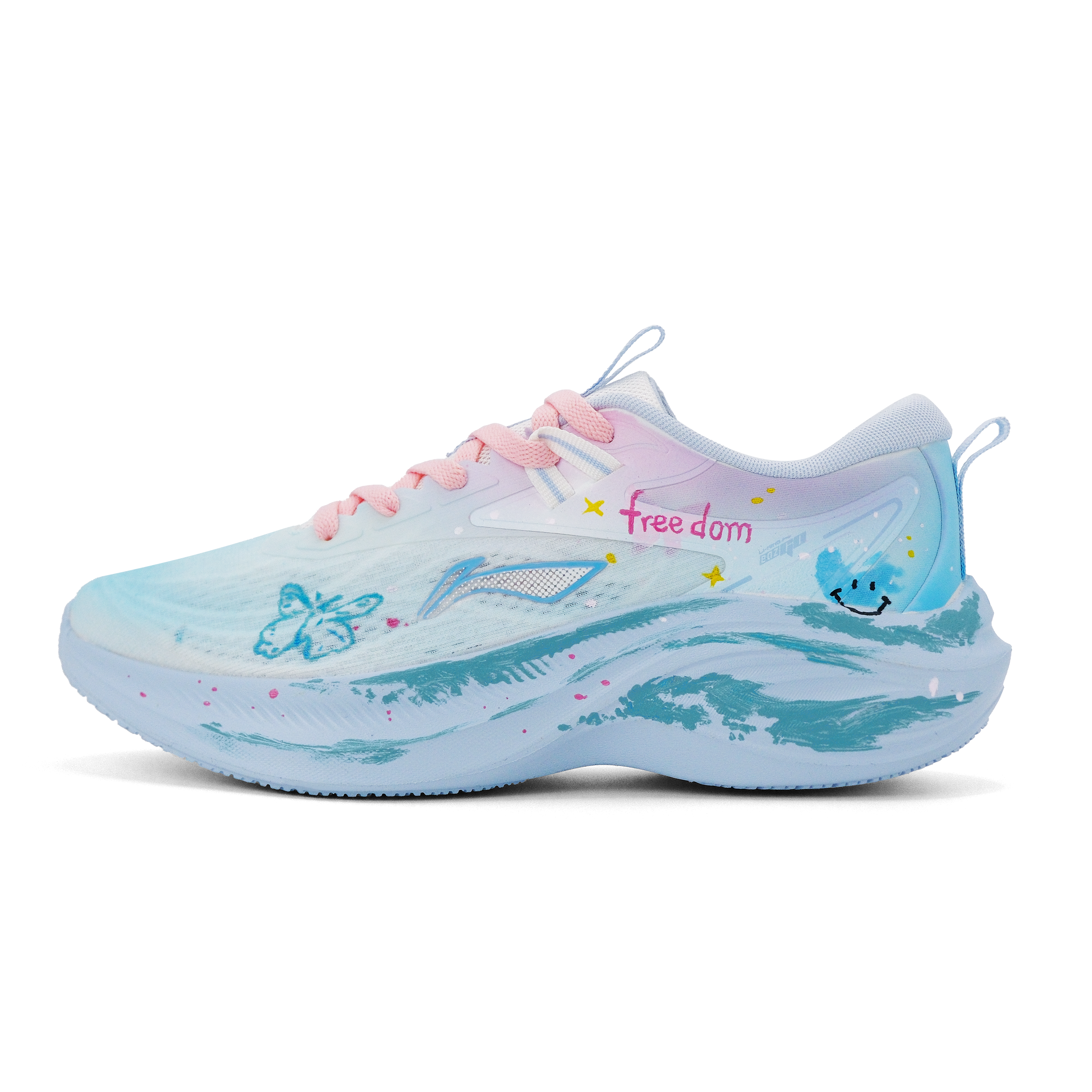 Li Ning Ride Waves Cushioning Breathable Support Low top Casual Running Shoes Women’s Pink Blue Green