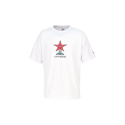 Converse T Shirts Men's White Crew Neck Moderate