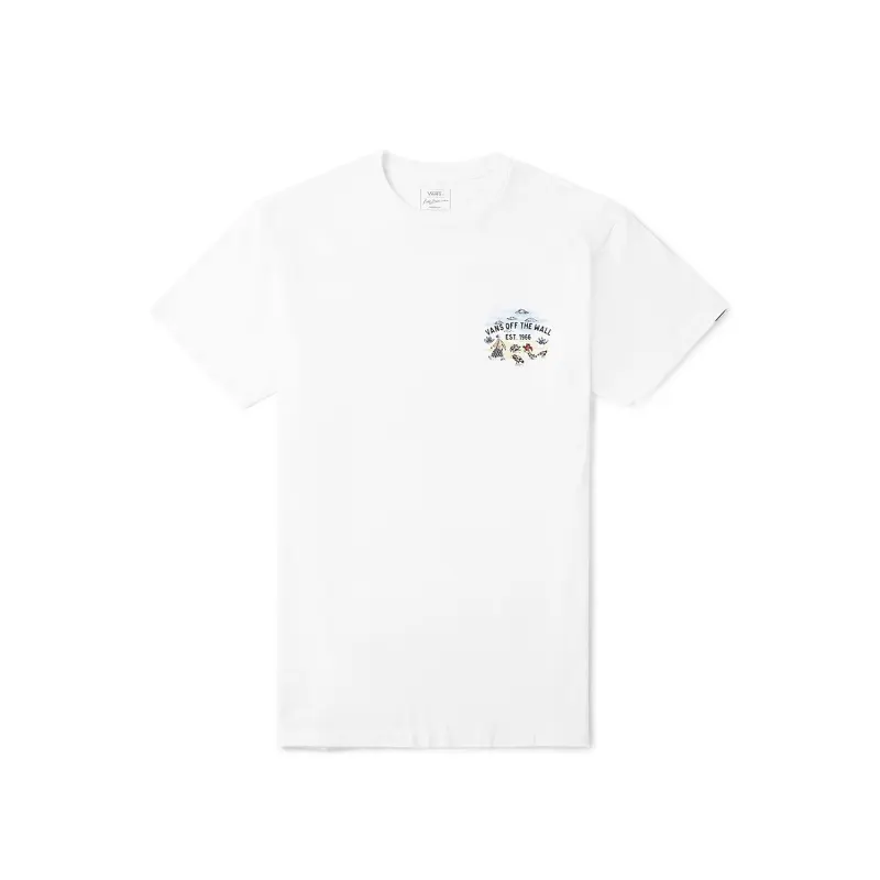 Vans T Shirts Men's White Crew Neck Moderate Straight Fit