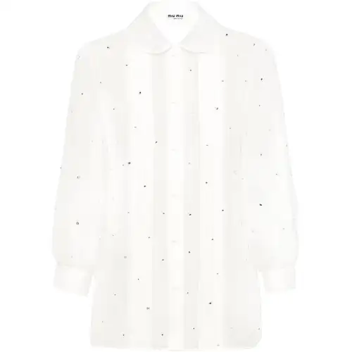 MIU MIU Shirts Women's White Lapel Moderate Other
