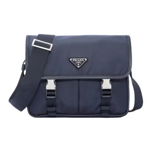PRADA Adjustable Strap Nylon Shoulder Bag Men's Blue