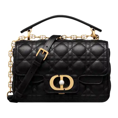 DIOR Jolie Calfskin Handbag Small Women's Black