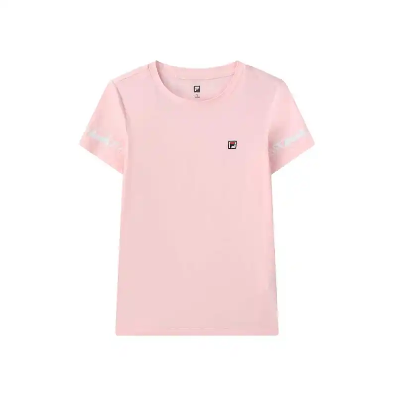 FILA Tennis Tops Women's Light Pink Crew Neck Moderate