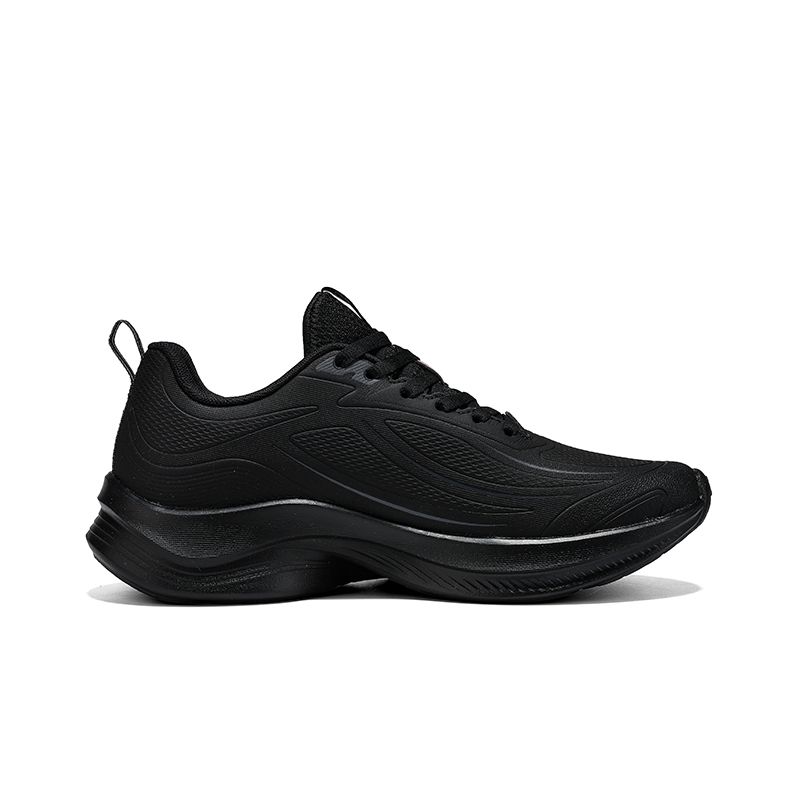 XTEP Synthetic Leather Cushioning, Wear Resistant Low top Casual Running Shoes Women’s Black