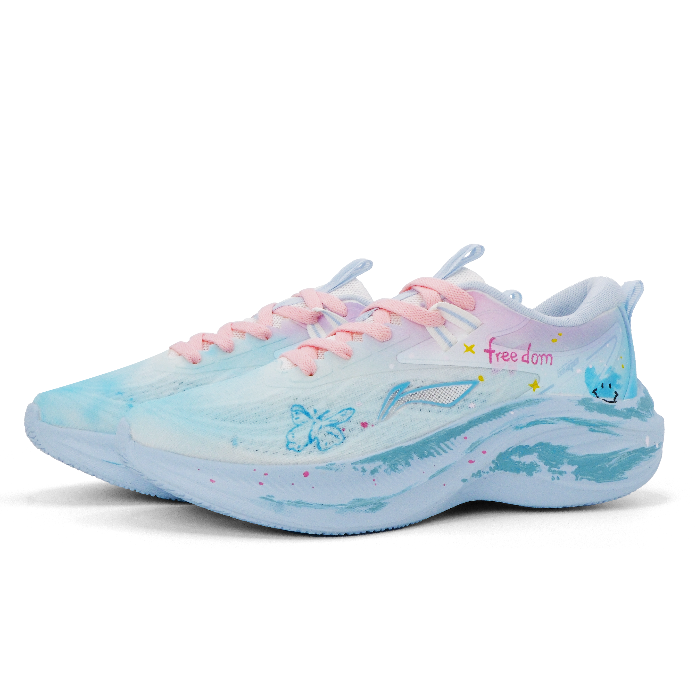 Li Ning Ride Waves Cushioning Breathable Support Low top Casual Running Shoes Women’s Pink Blue Green