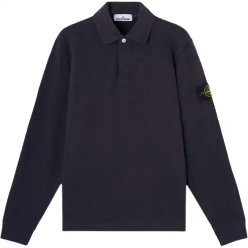 Stone Island Logo-Patch Long-Sleeved Polo Shirt