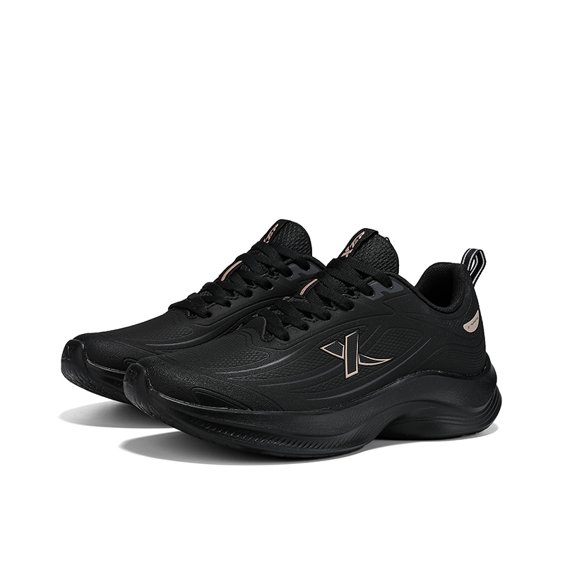 XTEP Synthetic Leather Cushioning, Wear Resistant Low top Casual Running Shoes Women’s Black