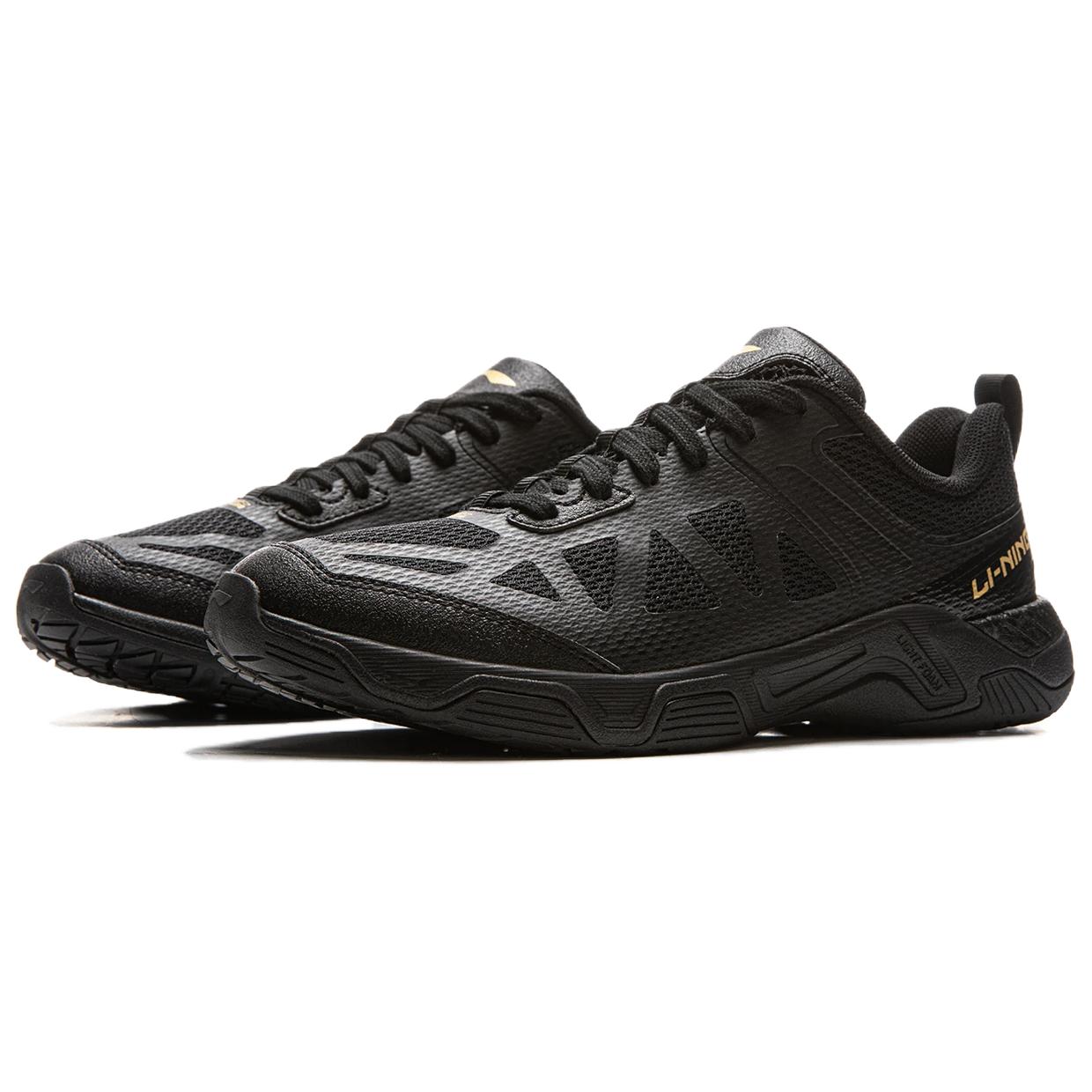 Li Ning Table Tennis Collection Abrasion Resistant Rebound Low top Table Tennis Shoes Unisex Black