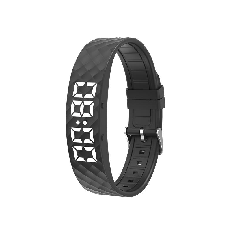 MUYKUY W5VP AndroidiOS Student Sports Bracelet Vibration Reminder Customizable Music Sleep Monitoring Alarm Cycle Countdown Step Counter Date Week Display Calorie Conversion Rechargeable Silicone Bracelet Smart Bracelet