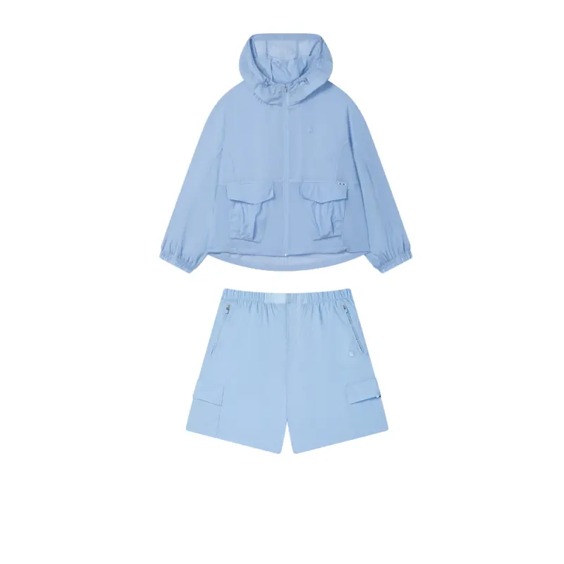 FILA WHITE Casual Suits Women's Clothing Sets Bell Blue Hooded Moderate Other