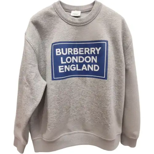 Burberry Sweatshirts Men's Gray Crew Neck Moderate Straight Fit